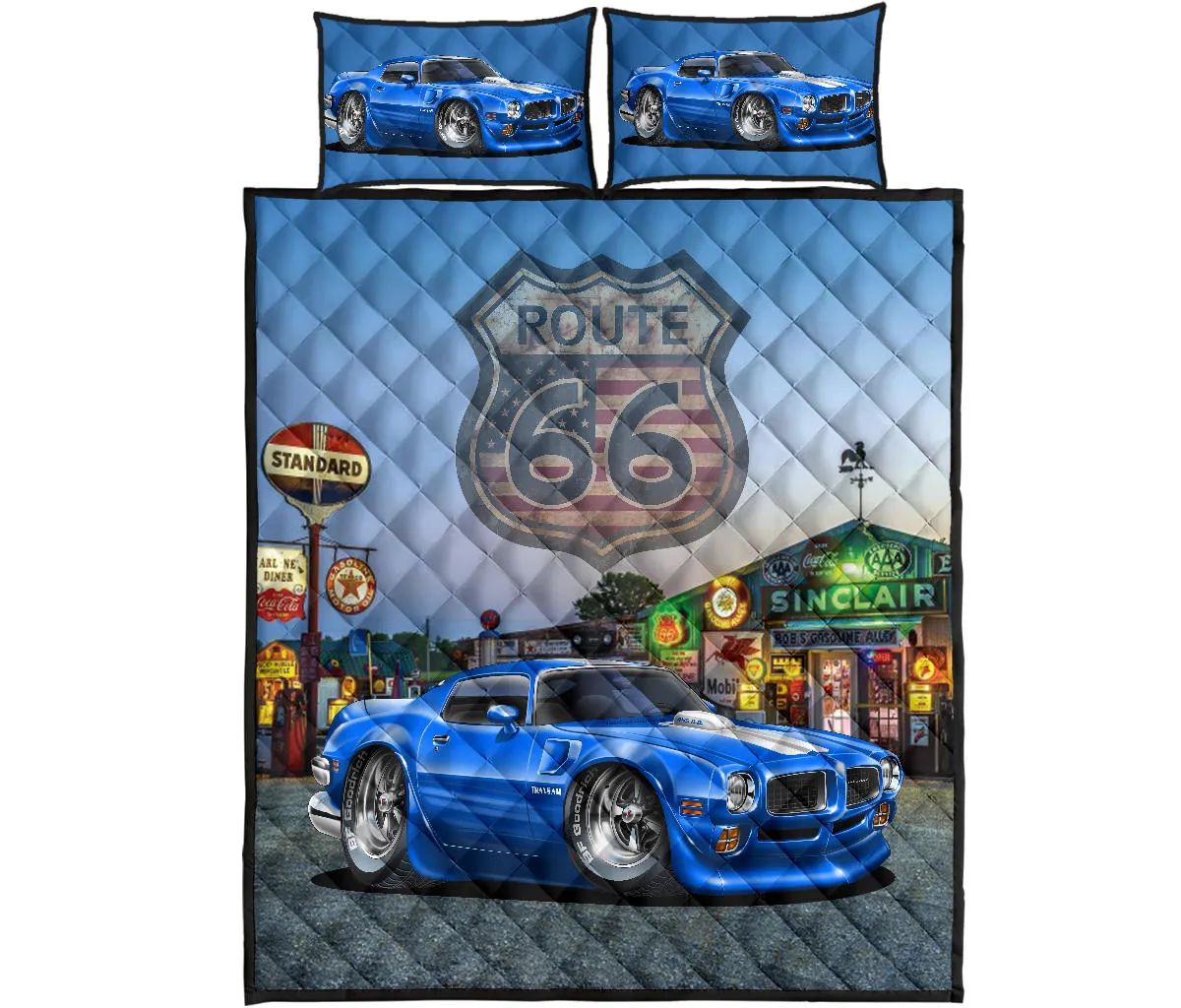 1971 Pontiac Trans Am Route 66 Quilt Set