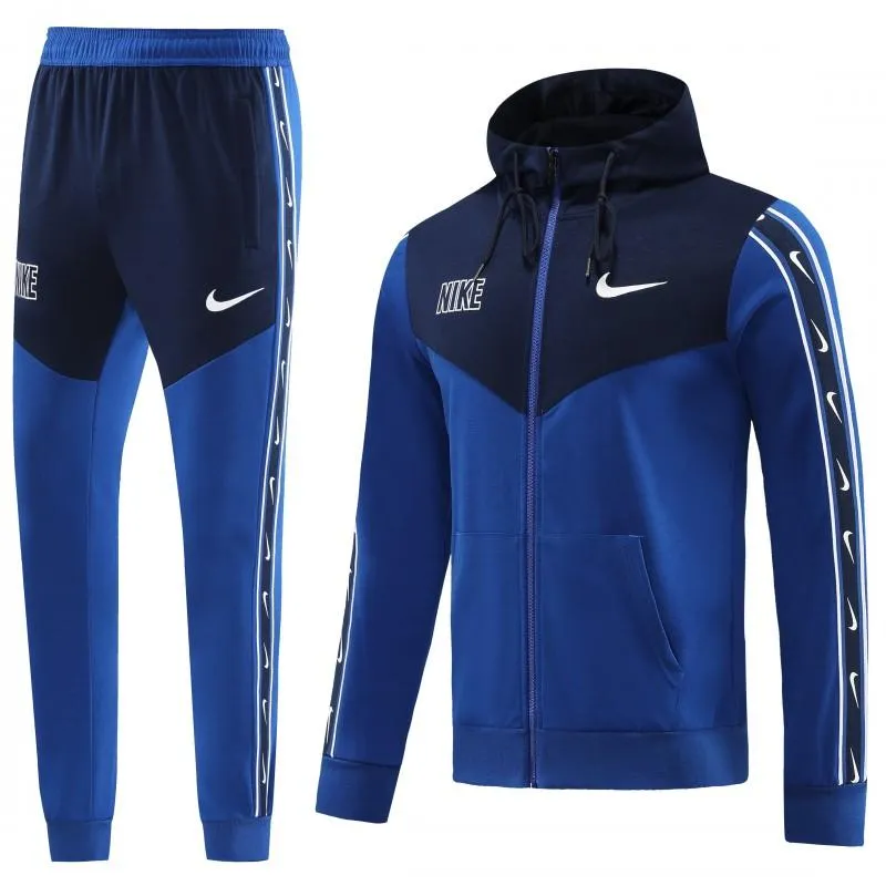 23/24 NIKE Black/Blue Full Zipper Hooide Jacket+Pants