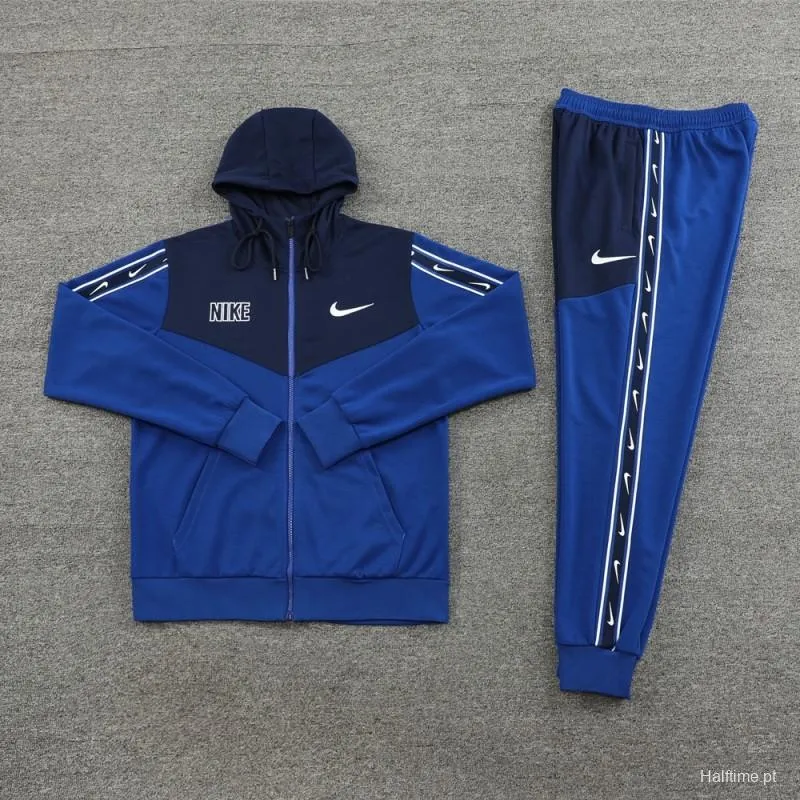 23/24 NIKE Black/Blue Full Zipper Hooide Jacket+Pants