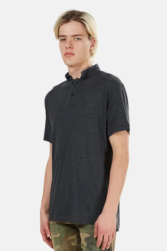 66 Pop Collar Polo Charcoal