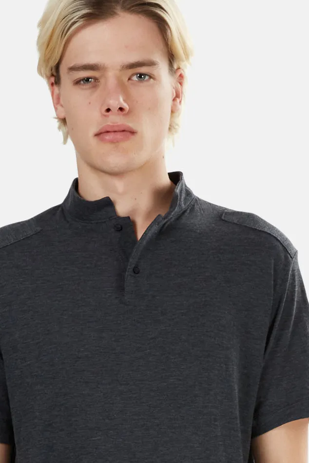 66 Pop Collar Polo Charcoal