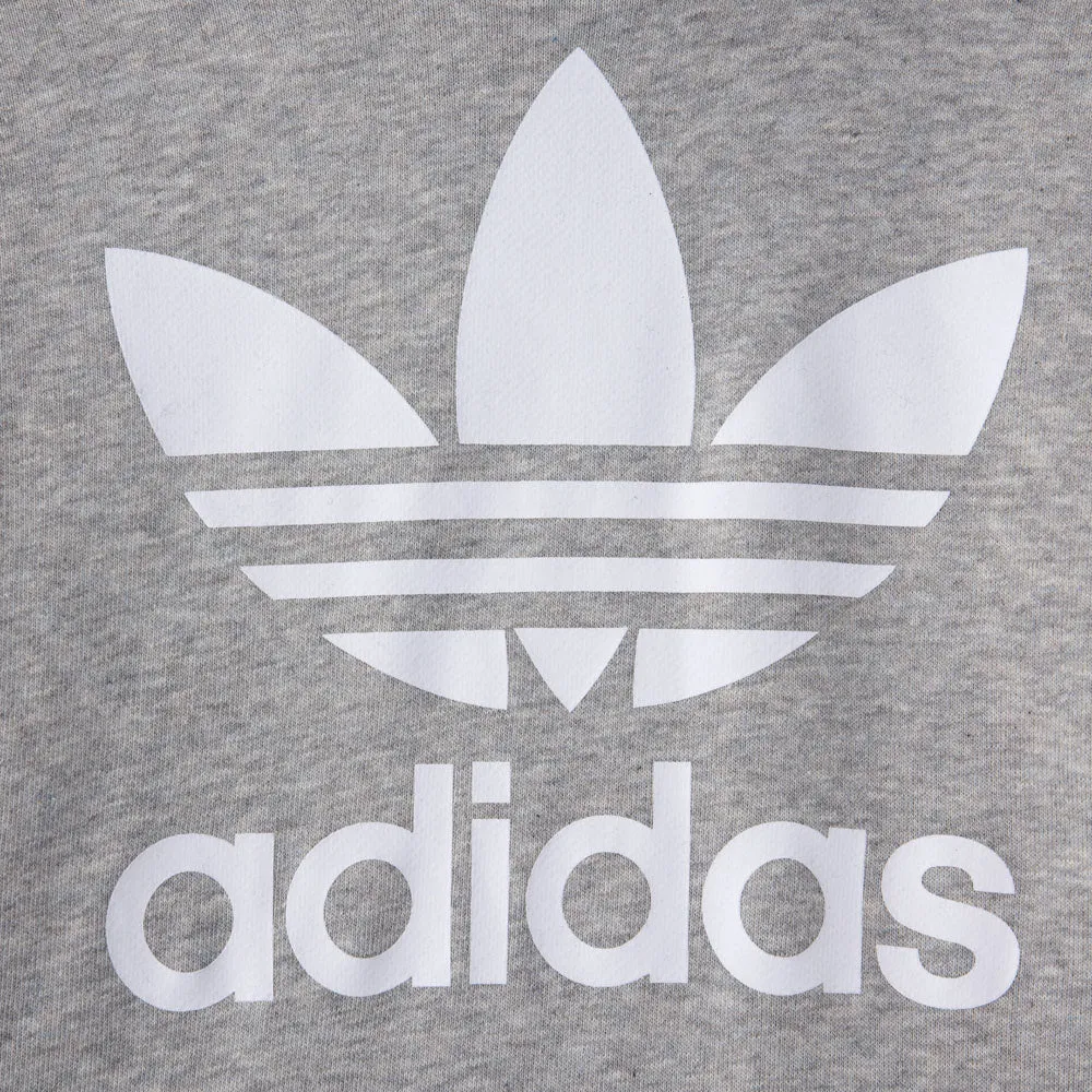 adidas Originals Juniors' Trefoil Pullover Hoodie Medium Grey Heather / White