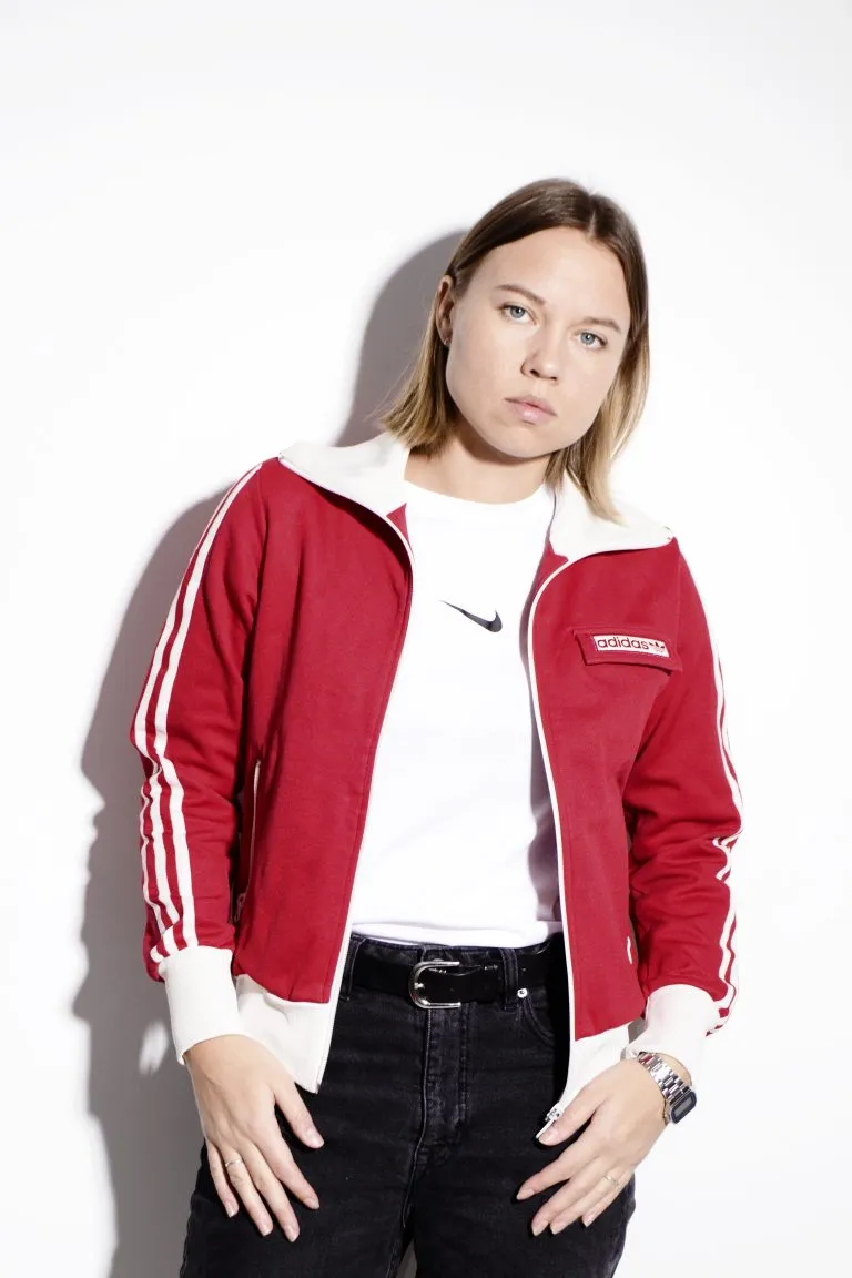 ADIDAS Originals vintage red & white classic retro 70’s 80’s track jacket