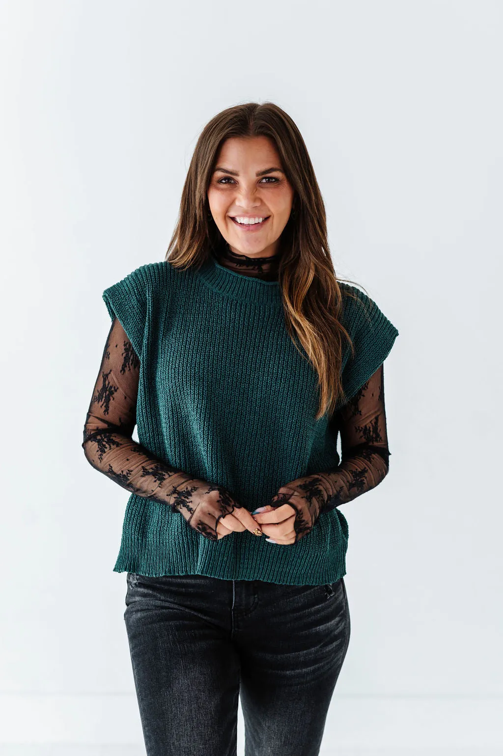 Annie Sweater Top in Forest