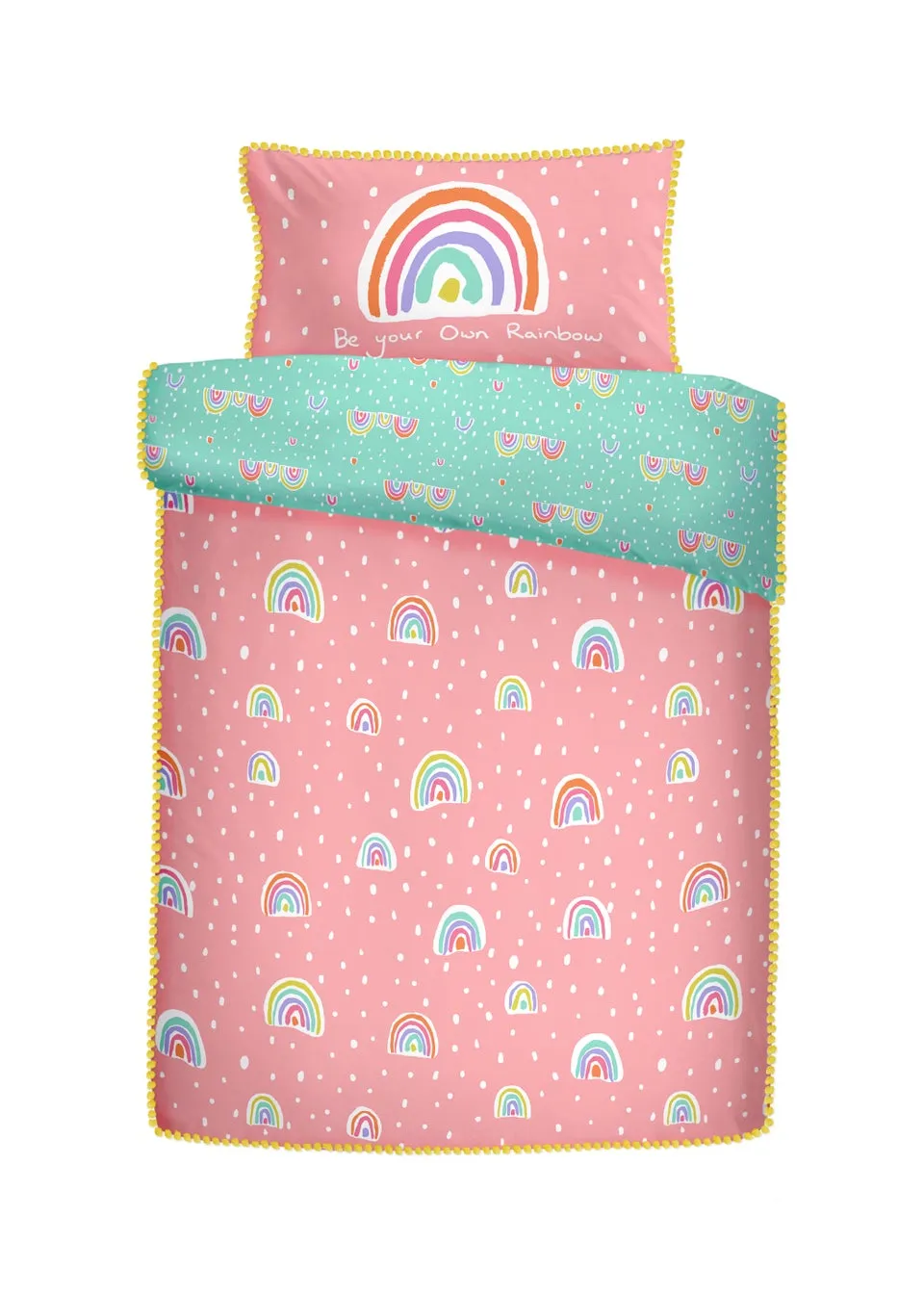 Appletree Kids 100% Cotton Pom Pom Rainbow Duvet Cover