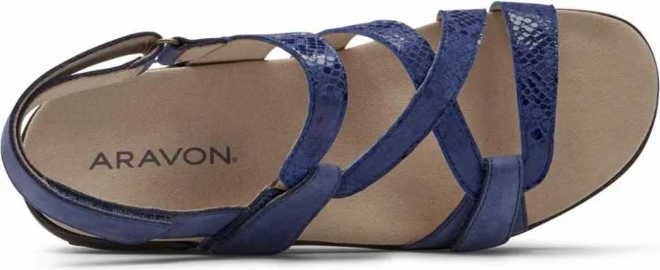 Aravon Power Comfort Strap Sandals Blue - Wide