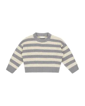 ASPEN SWEATER || DUSTY BLUE STRIPE