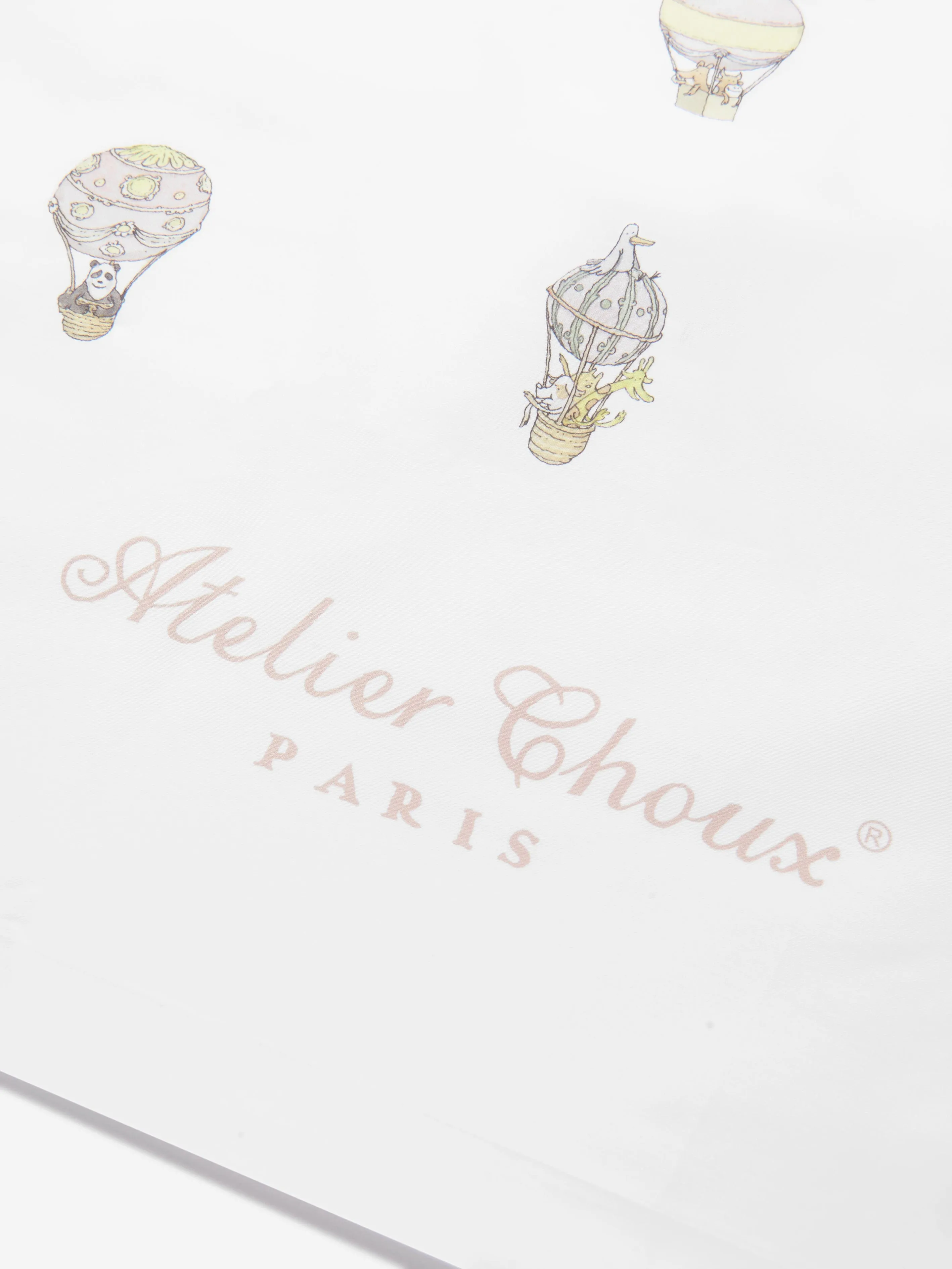 Atelier Choux Baby Hot Air Balloons Satin Duvet Cover in White