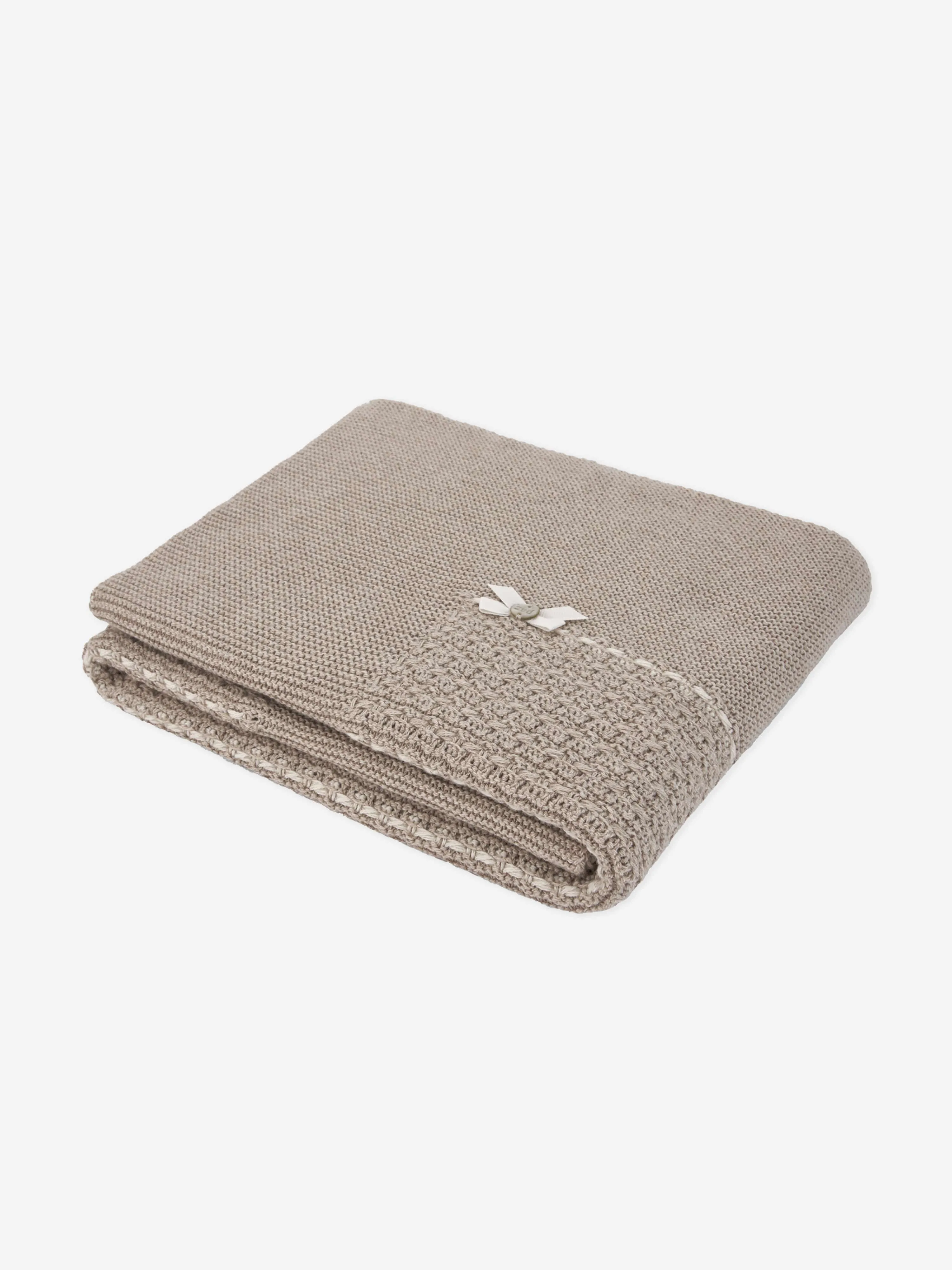 Baby Cotton and Cashmere Blanket in Beige