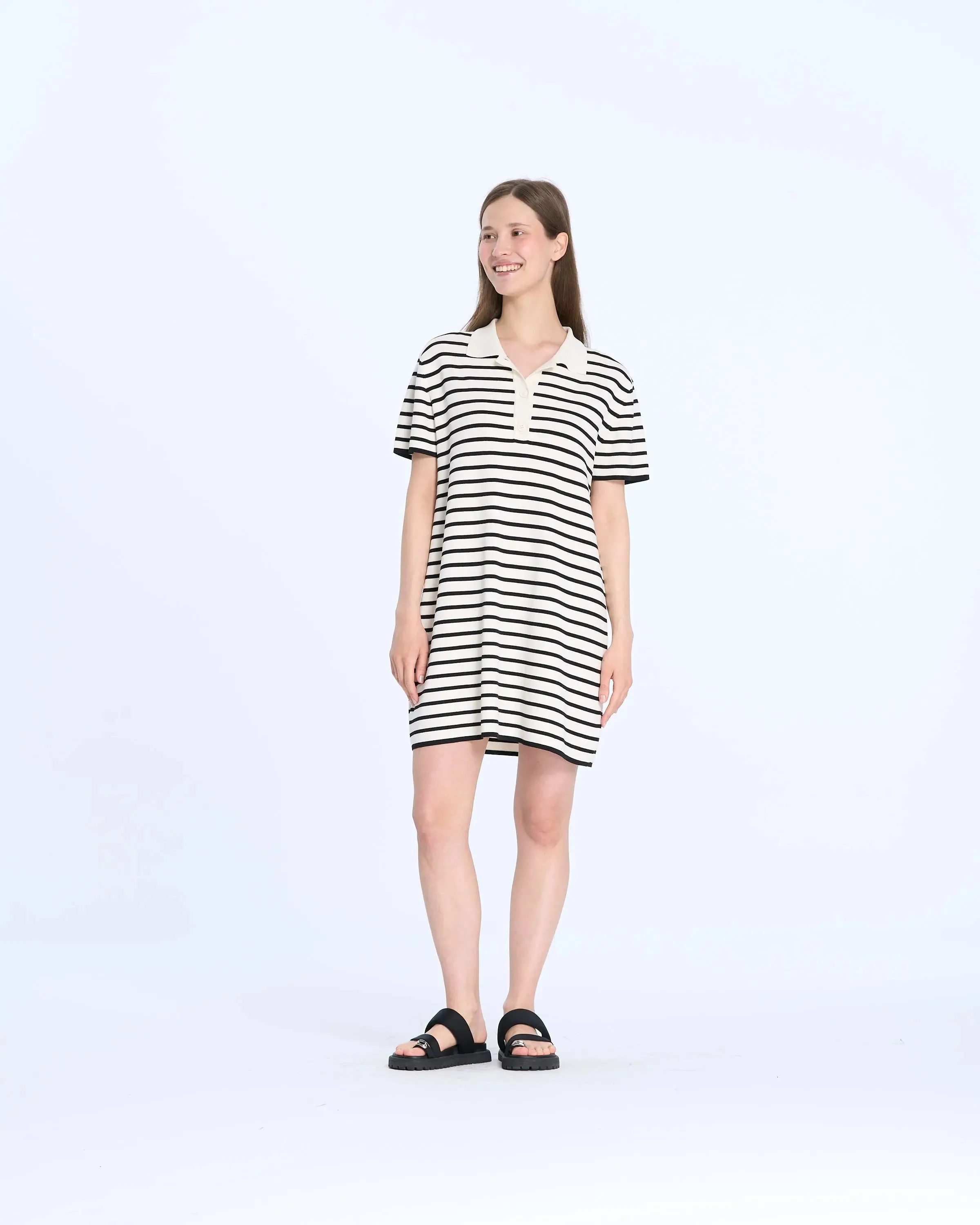 BC1031 Polo Striped Knitted Dress