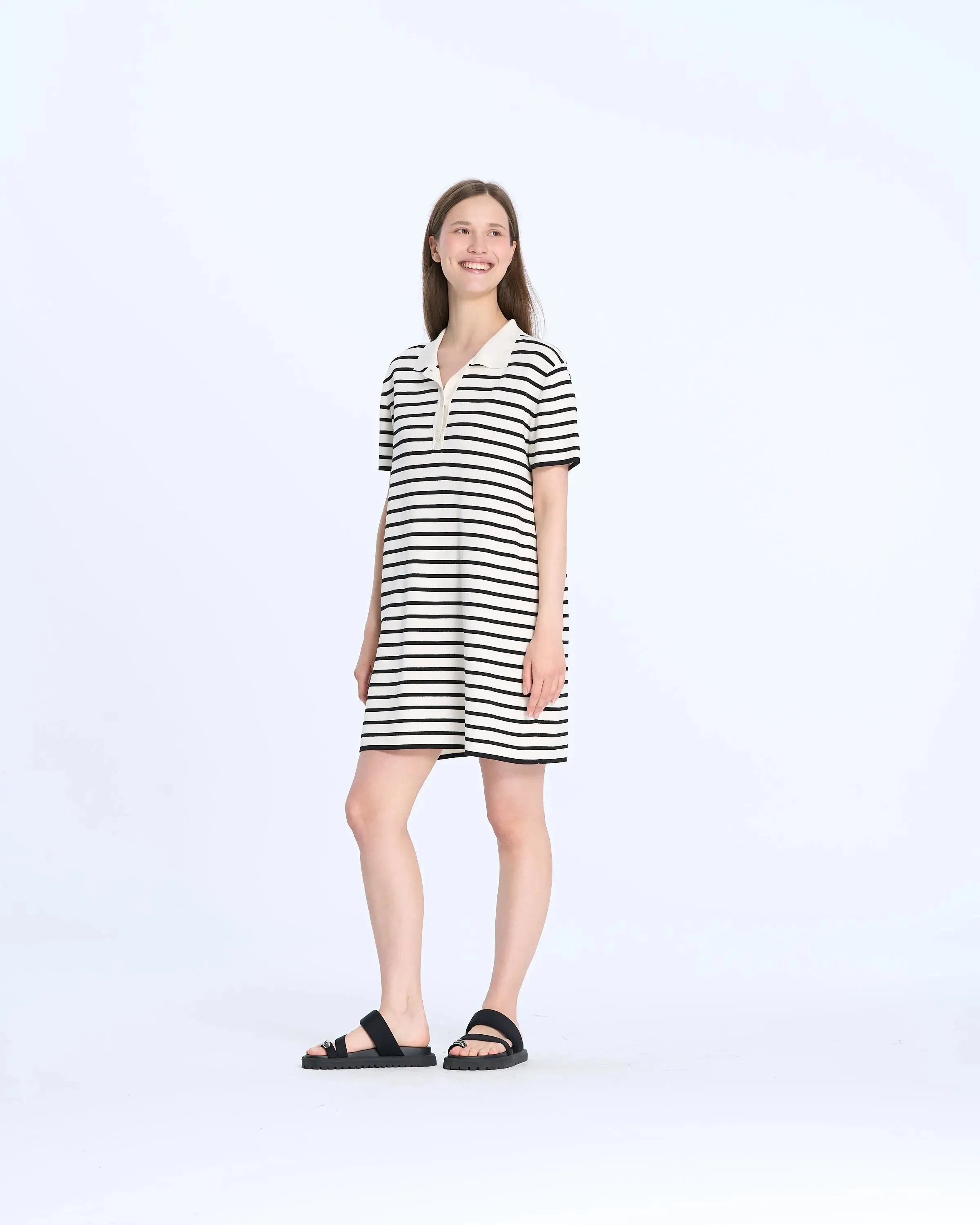 BC1031 Polo Striped Knitted Dress