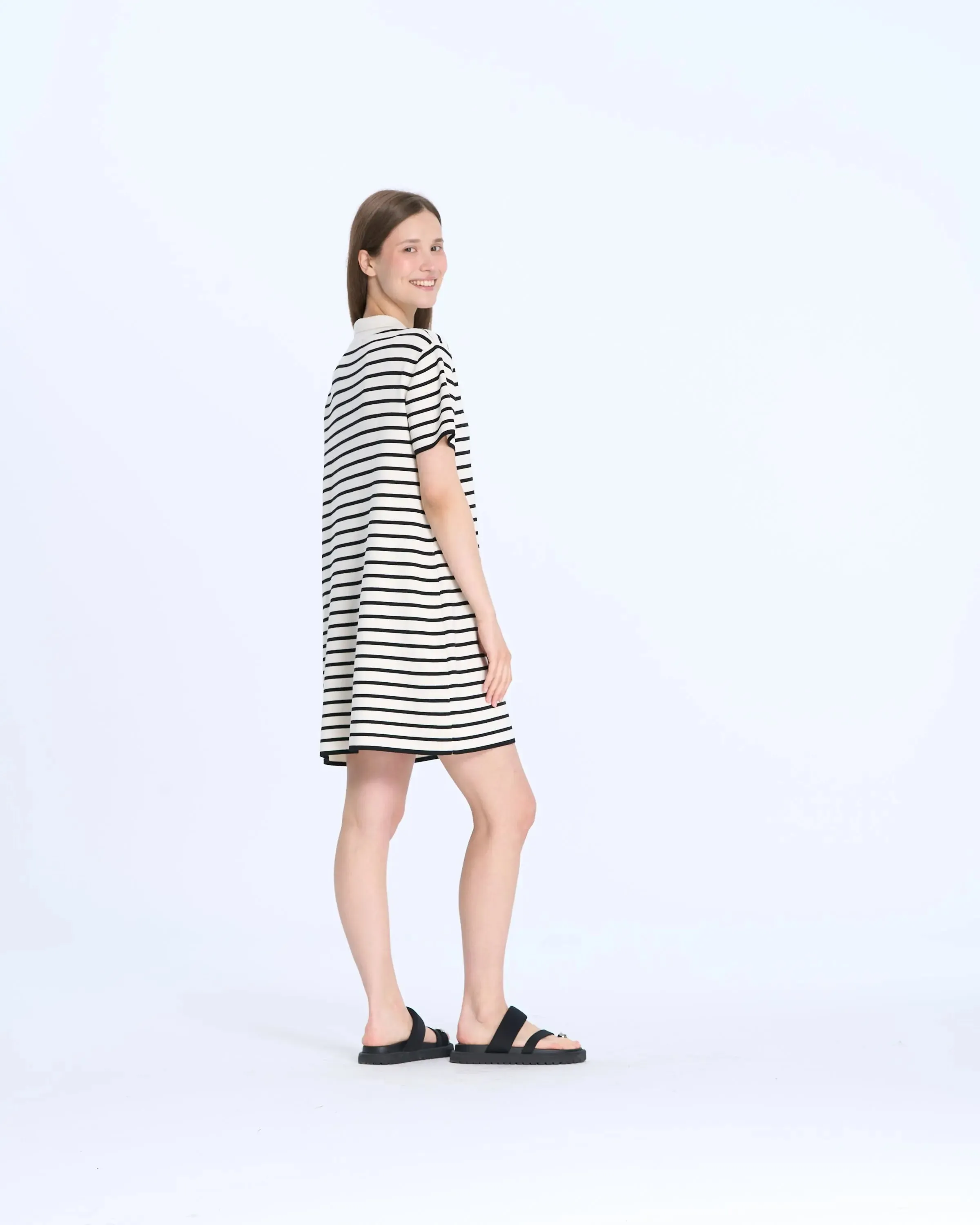 BC1031 Polo Striped Knitted Dress