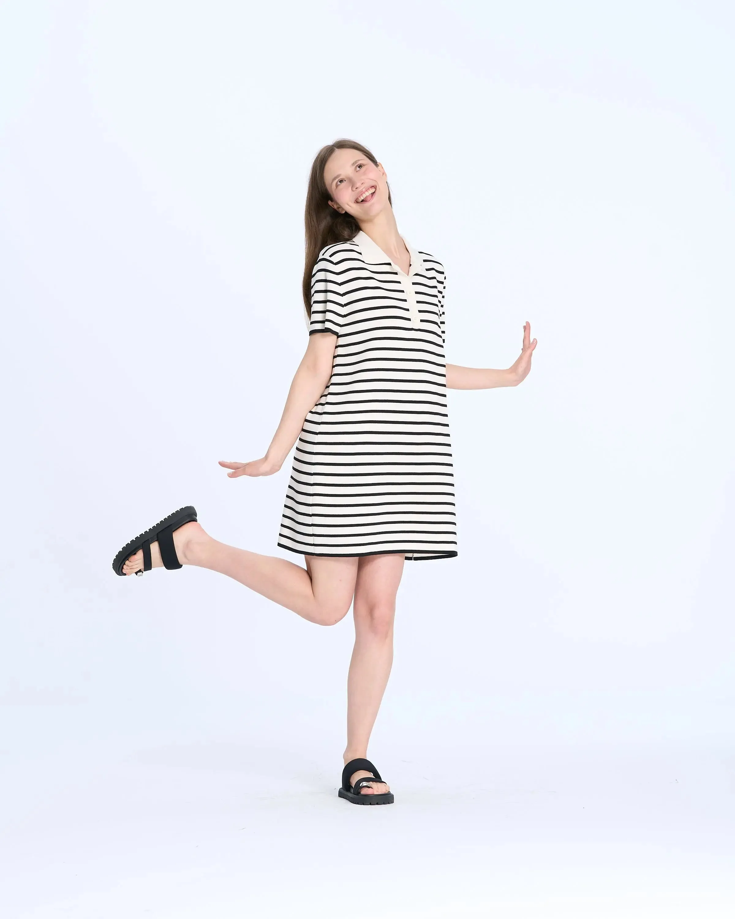 BC1031 Polo Striped Knitted Dress