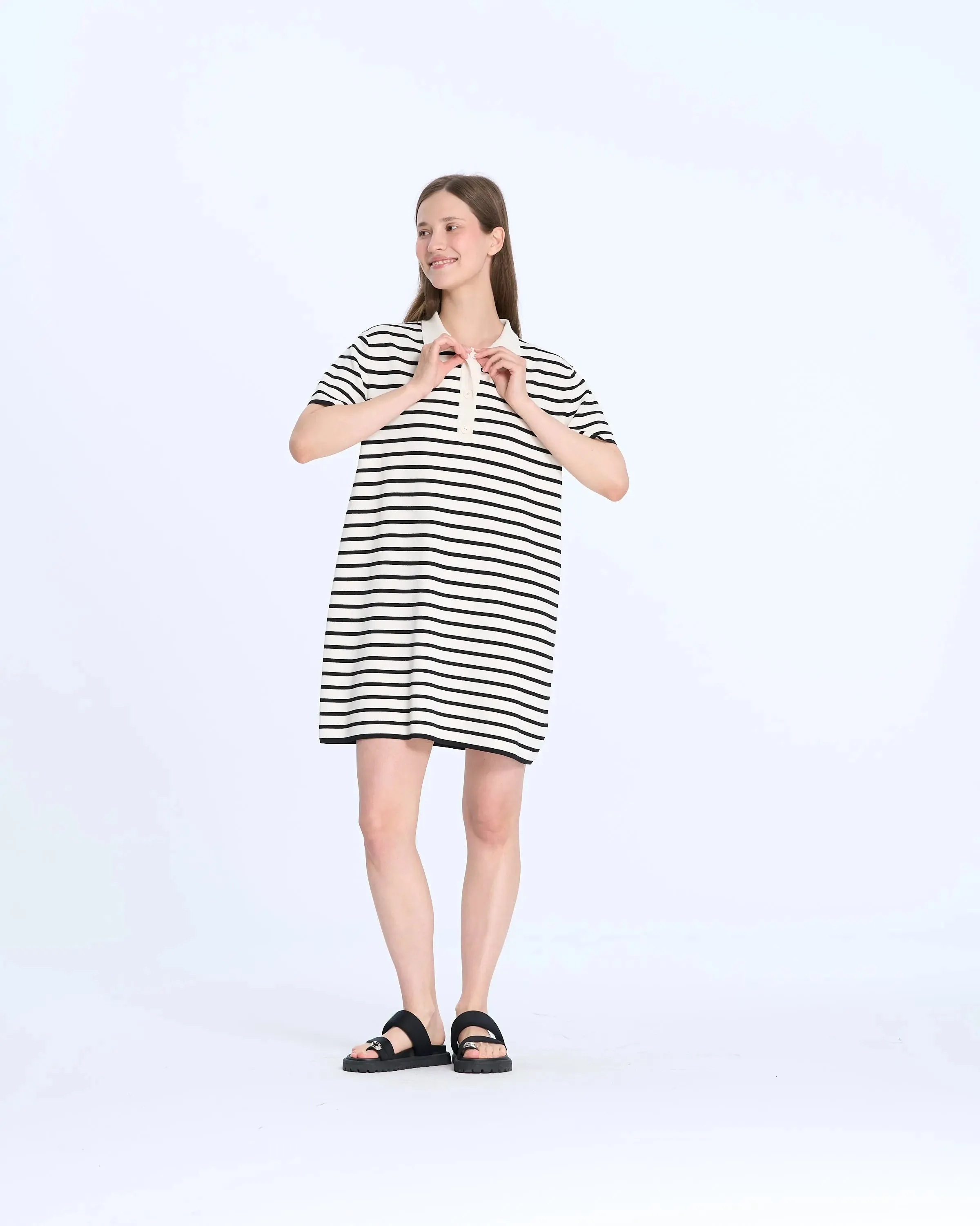 BC1031 Polo Striped Knitted Dress