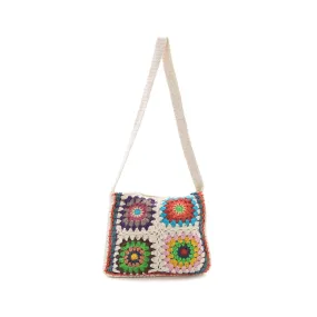 Bellerose Ecru And Multicolor Crochet Shoulder Bag