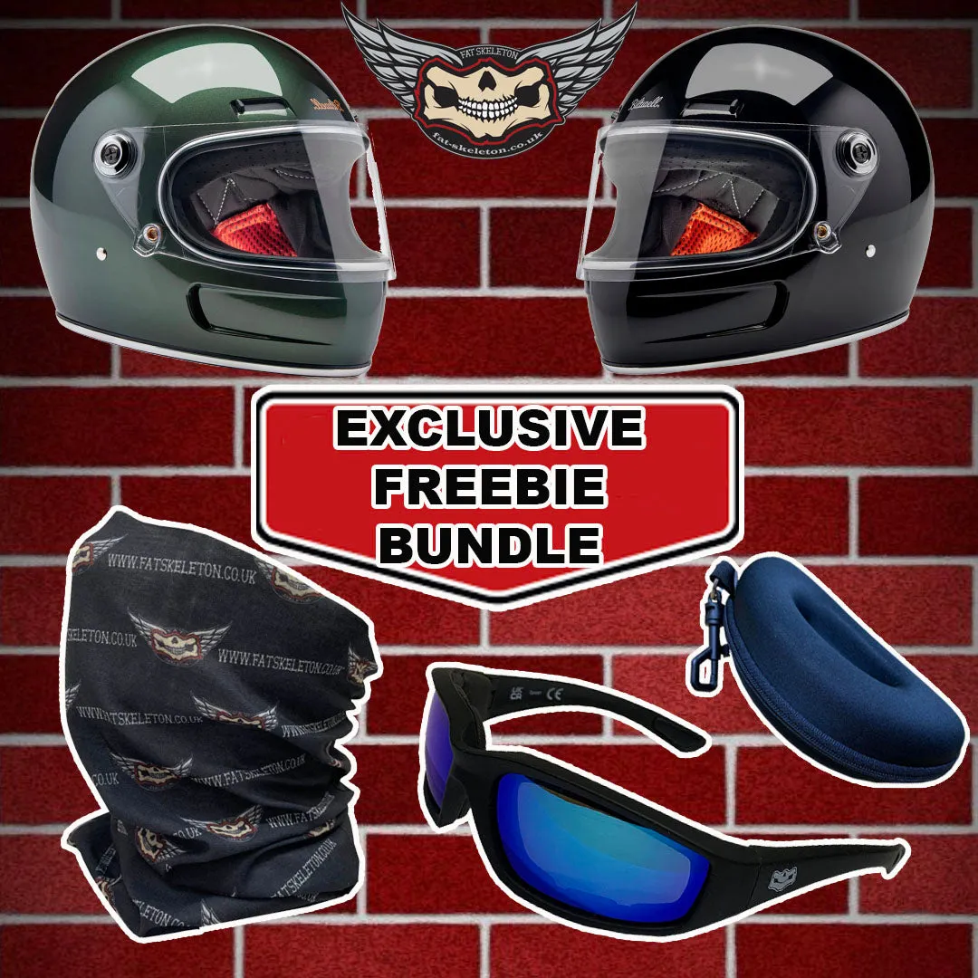 Biltwell Gringo SV 06 Grey Full Face Helmet + Freebie Bundle