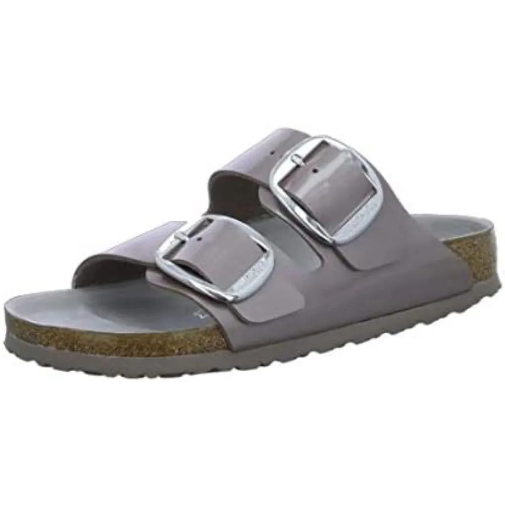 Birkenstock Arizona Big Buckle Pearly mules beige Birko-Flor lacquer