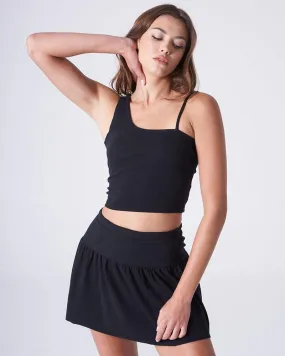 Black Asymmetrical Crop Tank