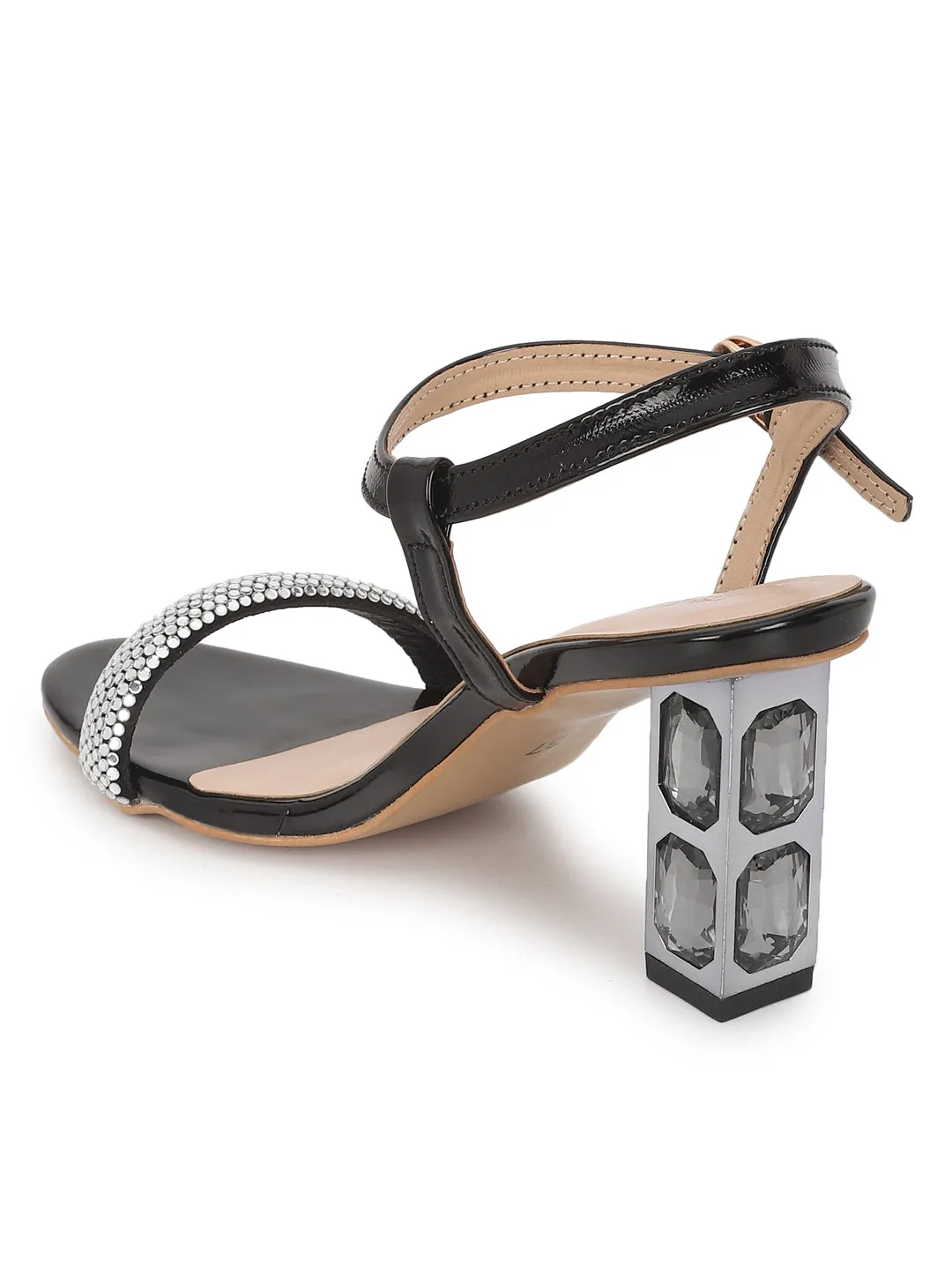 Black Diamond Block Sandals (TC-F66064-BLK)