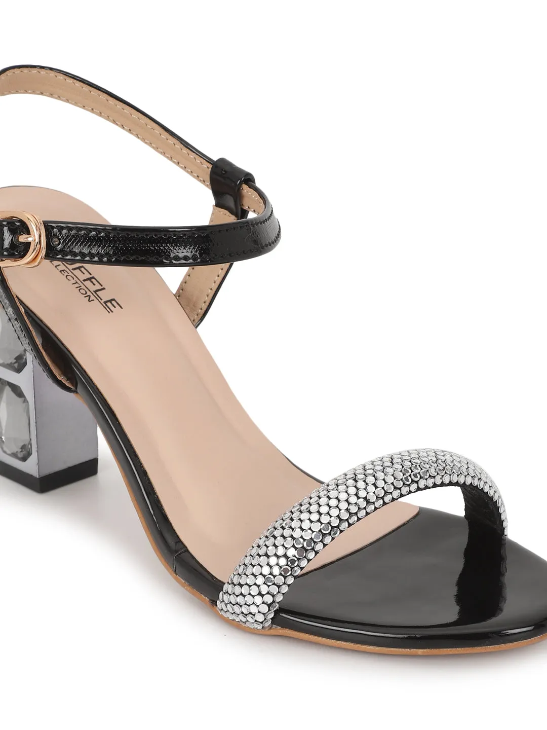 Black Diamond Block Sandals (TC-F66064-BLK)