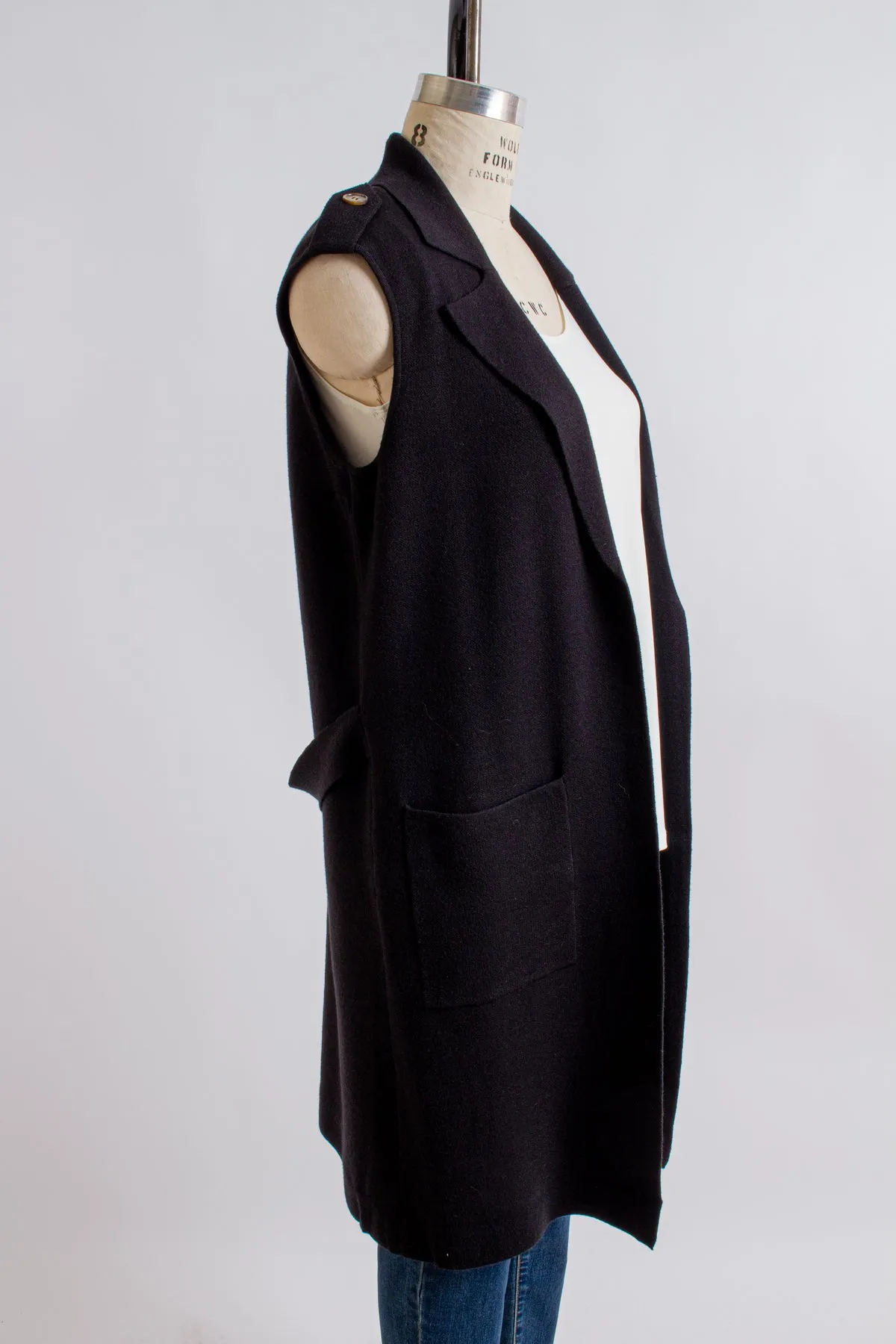 Black Vest Cardigan