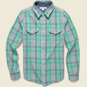 Blanket Shirt - Sea Green Graph Plaid