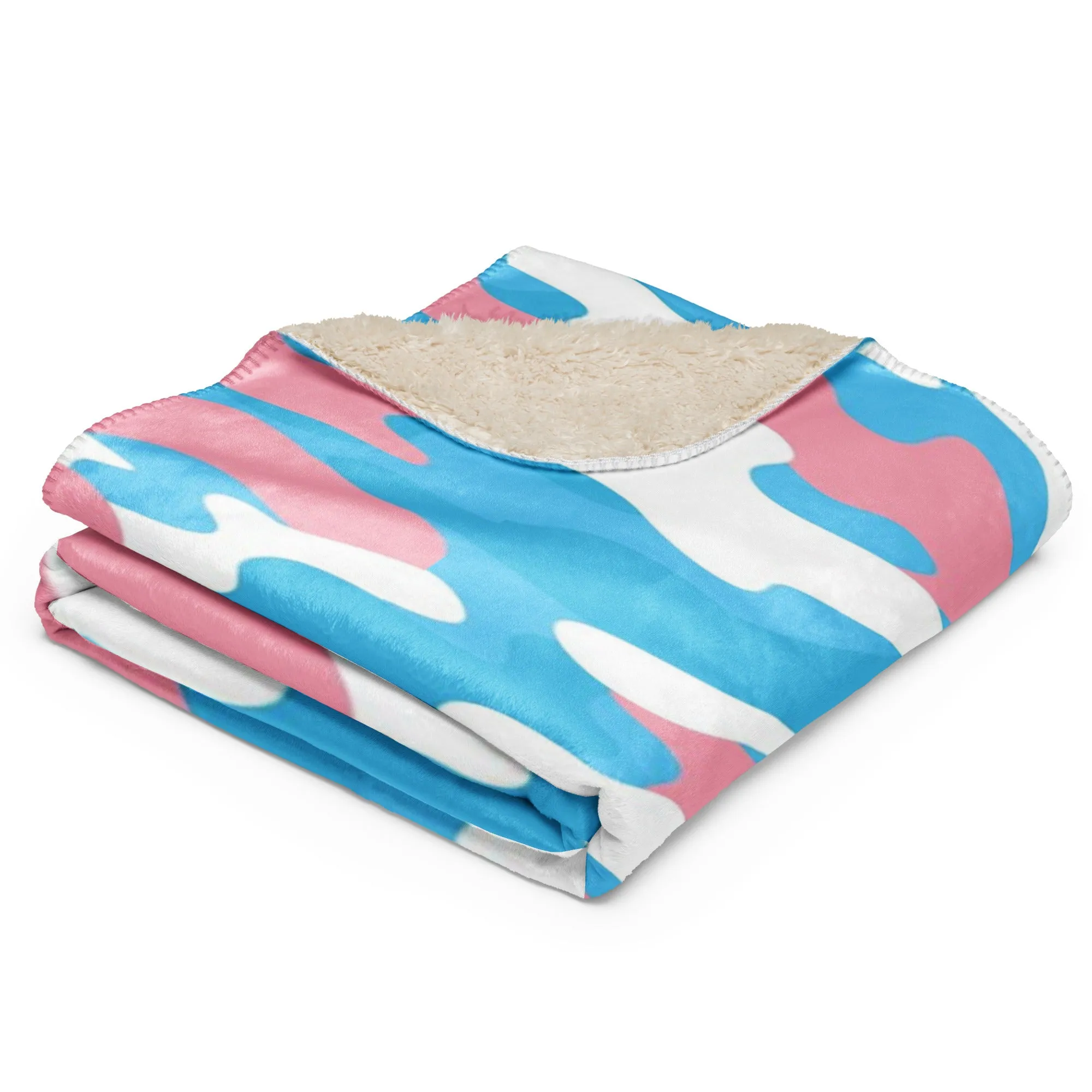 Blue Pink White Pride Camouflage Sherpa Fleece Blanket