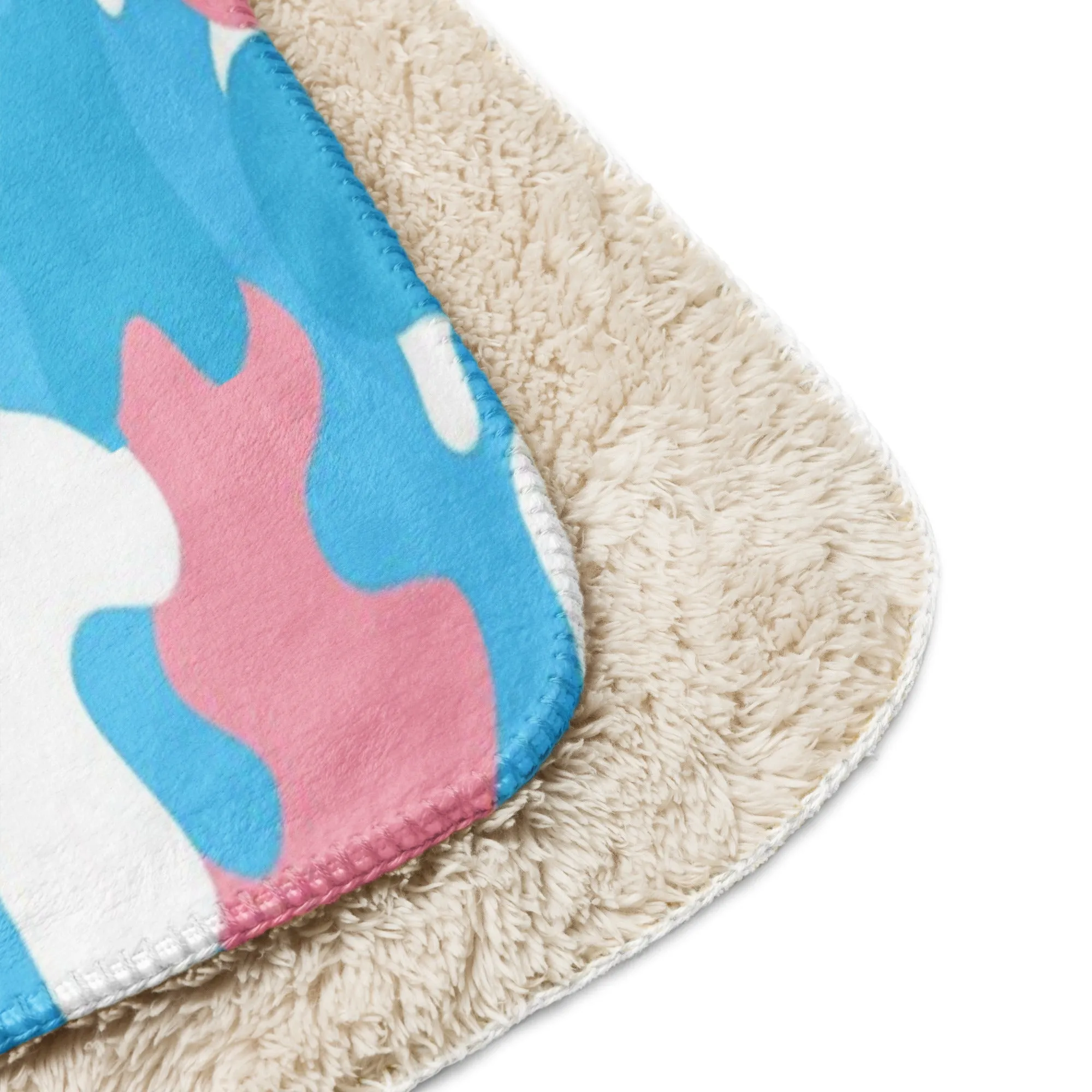 Blue Pink White Pride Camouflage Sherpa Fleece Blanket