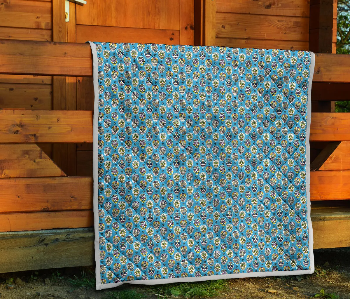 Blue Sugar Skull Delight Quilt