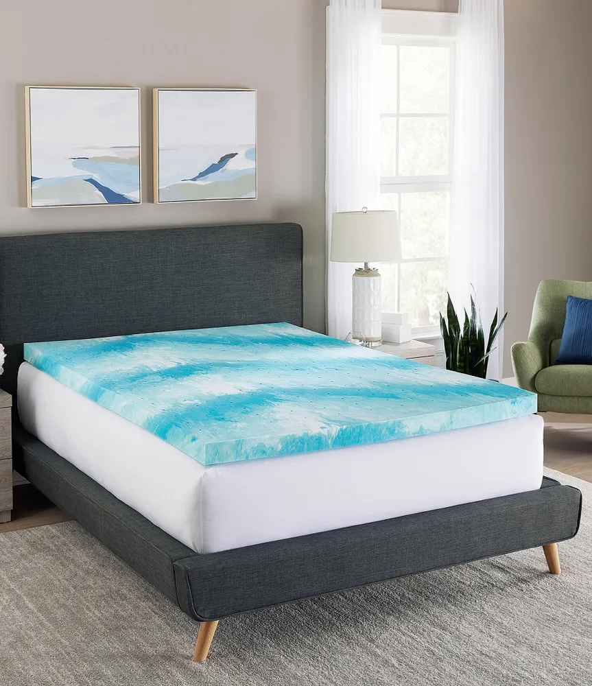 BodiPEDIC 3-Inch Cooling Gel Swirl Memory Foam Mattress Bed Topper