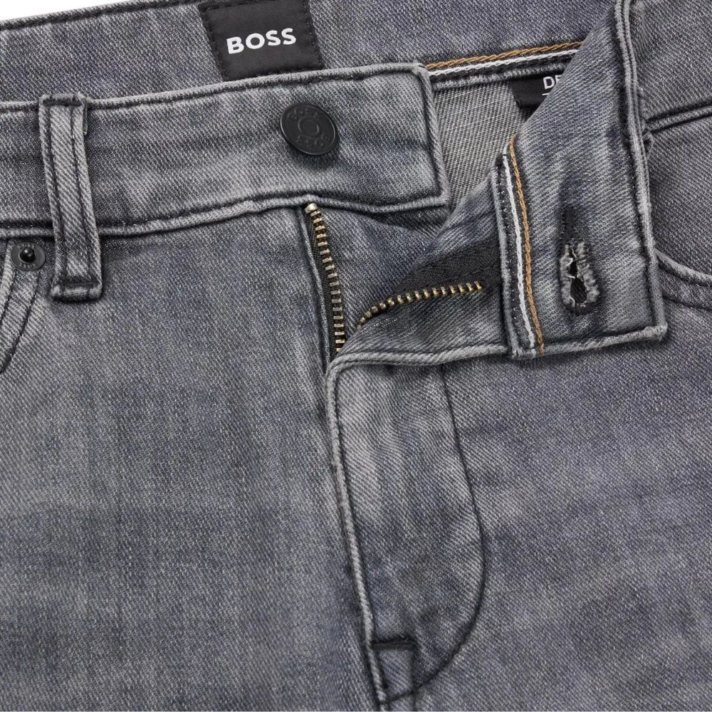 BOSS Delaware Slim-fit Jeans In Grey Italian Cashmere Touch Denim | Menswear Online