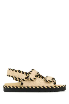 Bottega Veneta Sand Raffia Jack Sandals