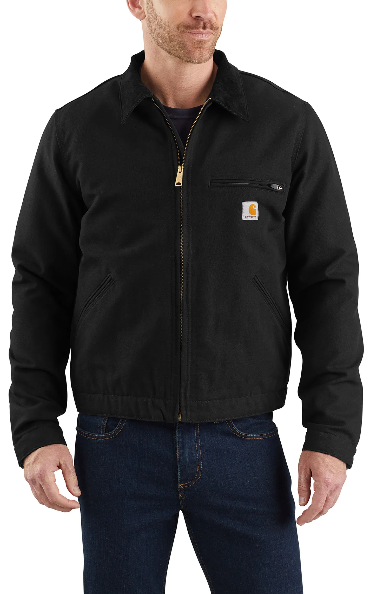 Carhartt Men's Black Duck Blanket-Lined Detroit Canvas Jacket