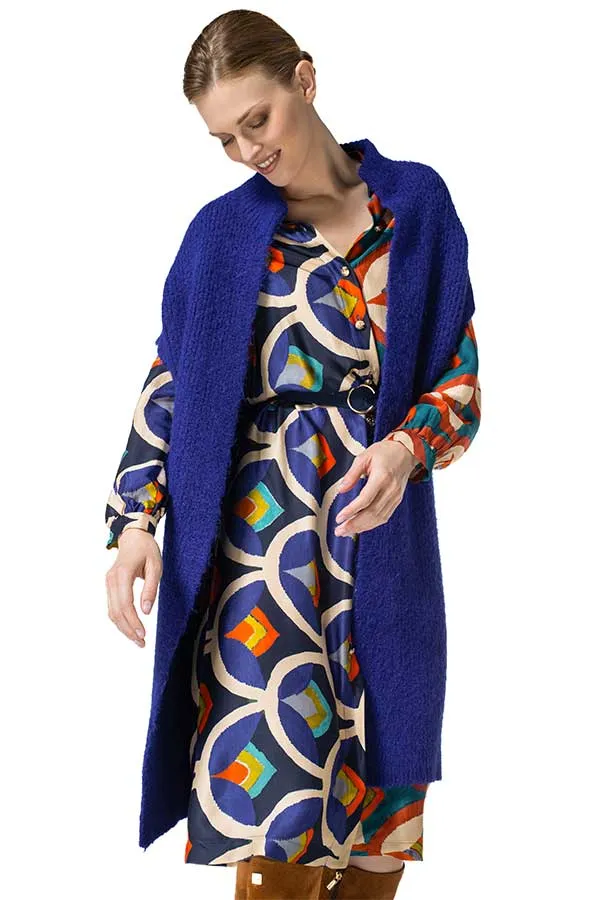 Caroline Biss INDIGO MID-LENGTH LOOSE CARDIGAN