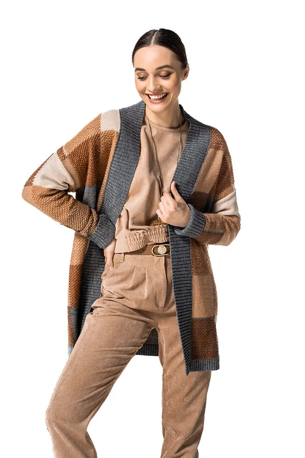 Caroline Biss MID LENGTH COLORBLOCK CARDIGAN