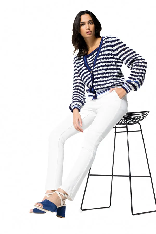 Caroline Biss STRIPED TRICOLOR CARDIGAN