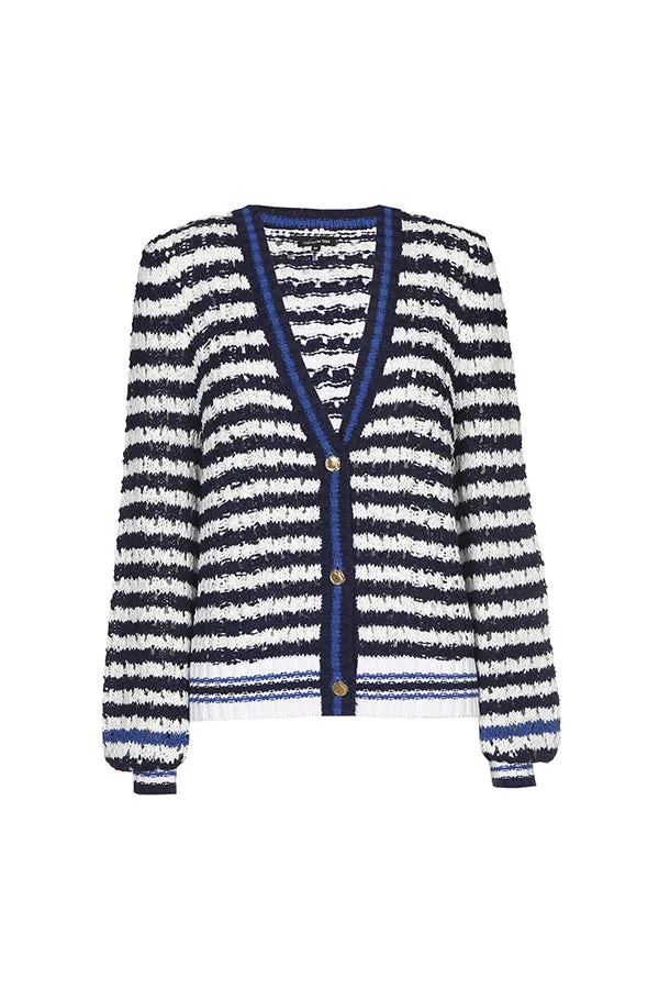 Caroline Biss STRIPED TRICOLOR CARDIGAN