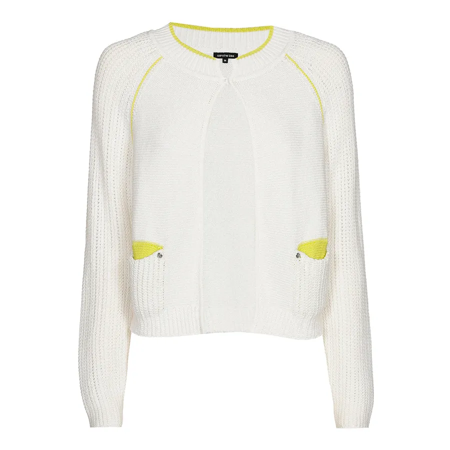 Caroline Biss YELLOW TRIM CARDIGAN