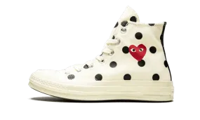 Chuck Taylor All-Star 70s Hi Comme des Garons PLAY Polka Dot White