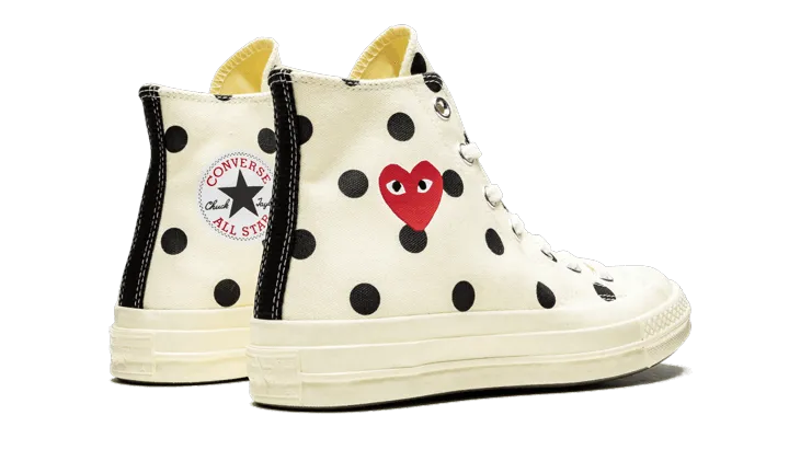 Chuck Taylor All-Star 70s Hi Comme des Garons PLAY Polka Dot White