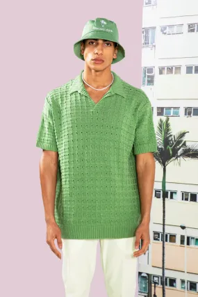 Chunky Knitted Open Stitch Polo