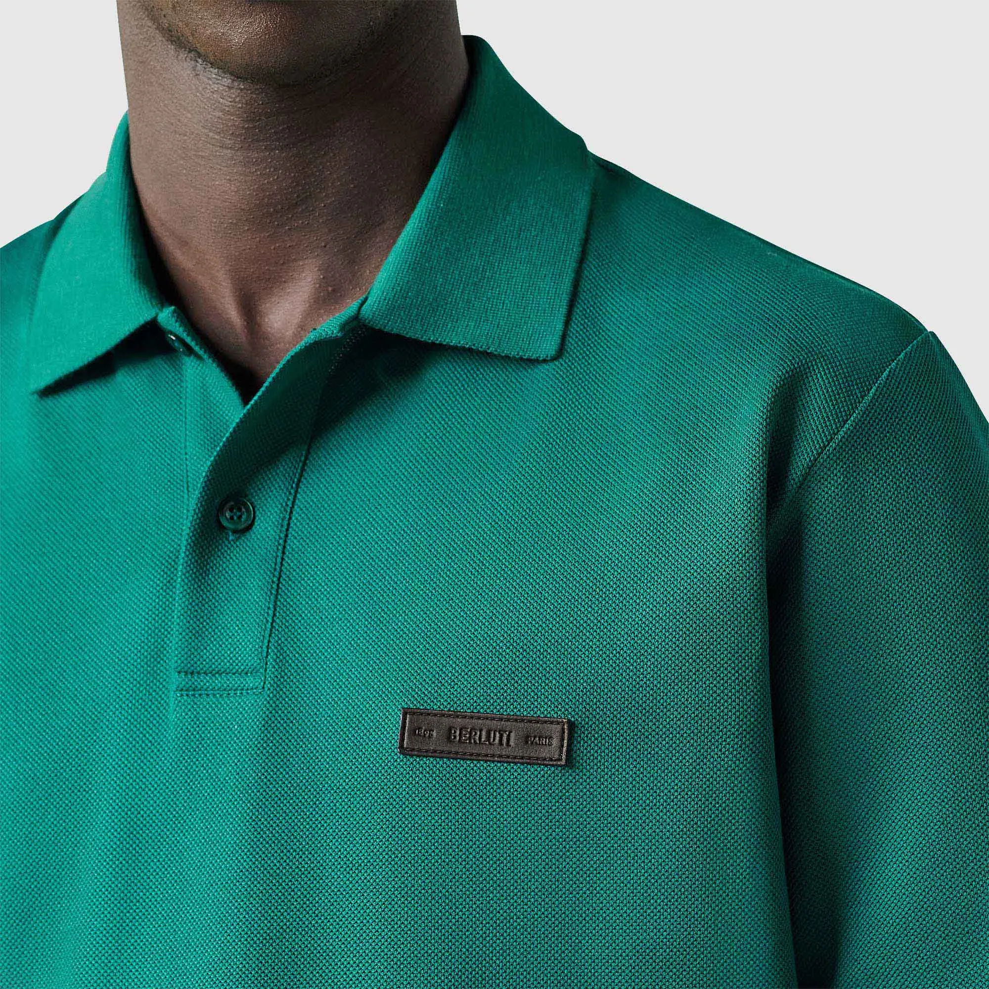 Classic Pique Leather Tab Polo