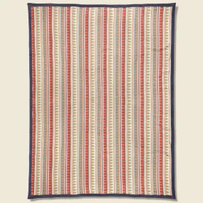 Cotton Jacquard Camp Blanket -  Red/Blue/Multi