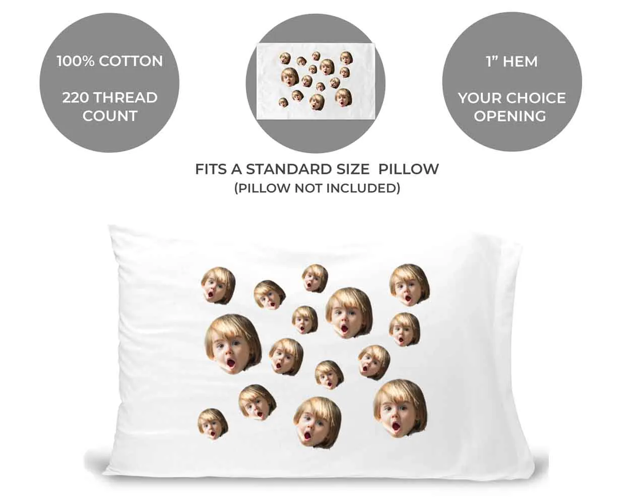 Custom Printed Pillowcase with Your Photo