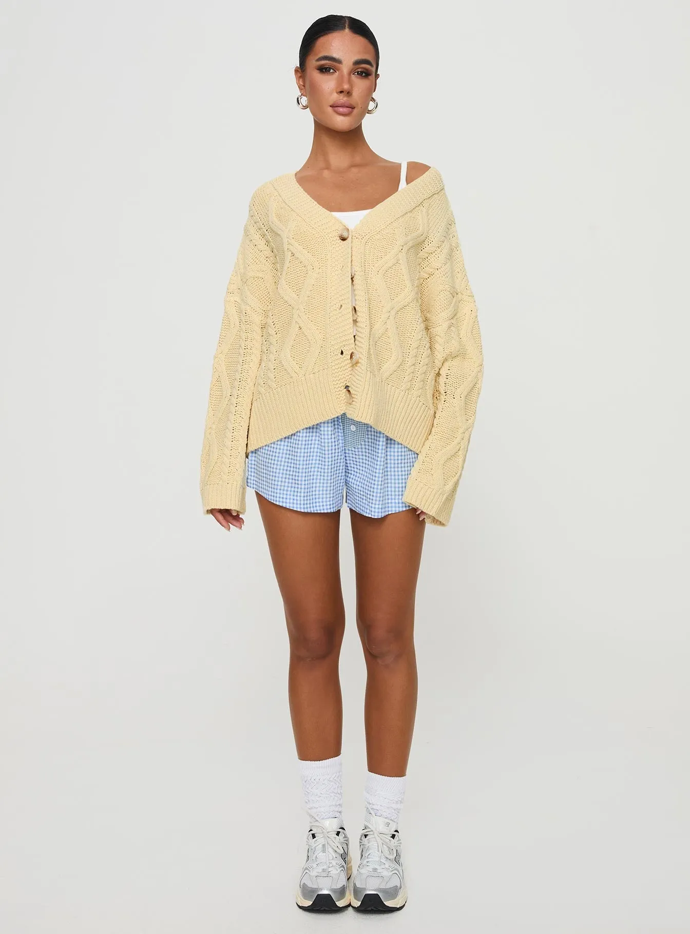 Daxtan Cable Cardigan Lemon