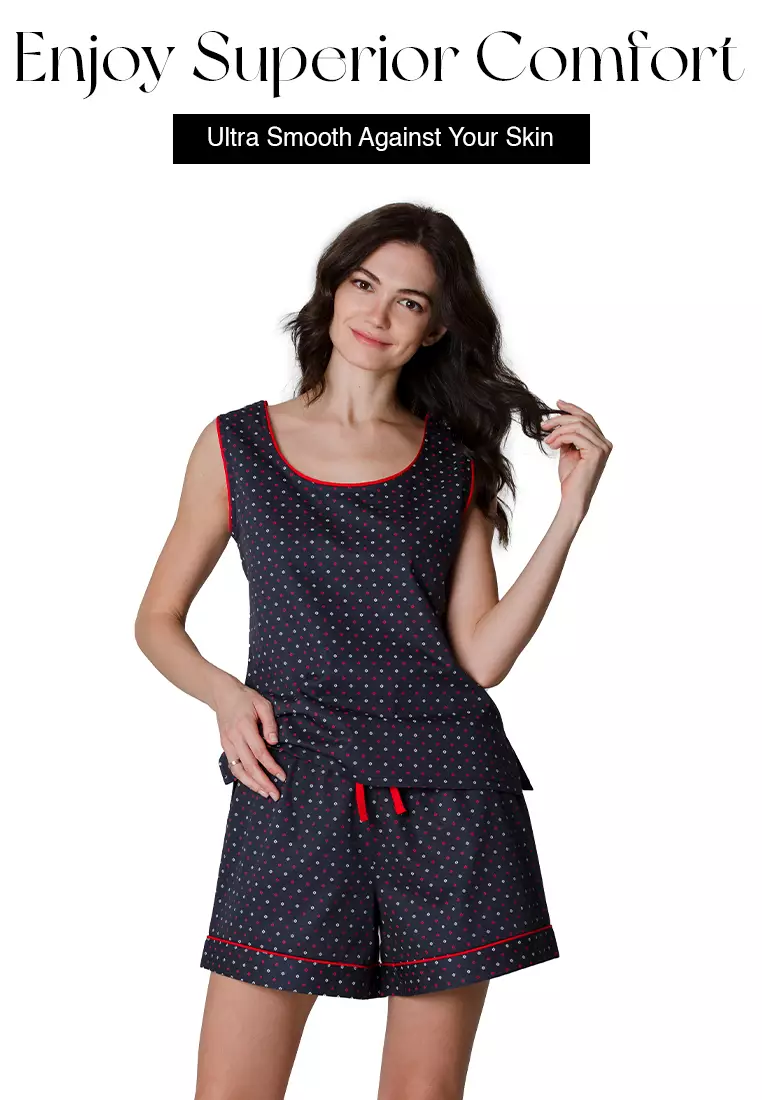 DE LUCCA De Lucca Women's Vest Style Short Pajama Set