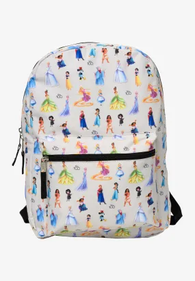 Disney 100 Years Celebration Characters All-Over Print 16 Deluxe Nylon Backpack