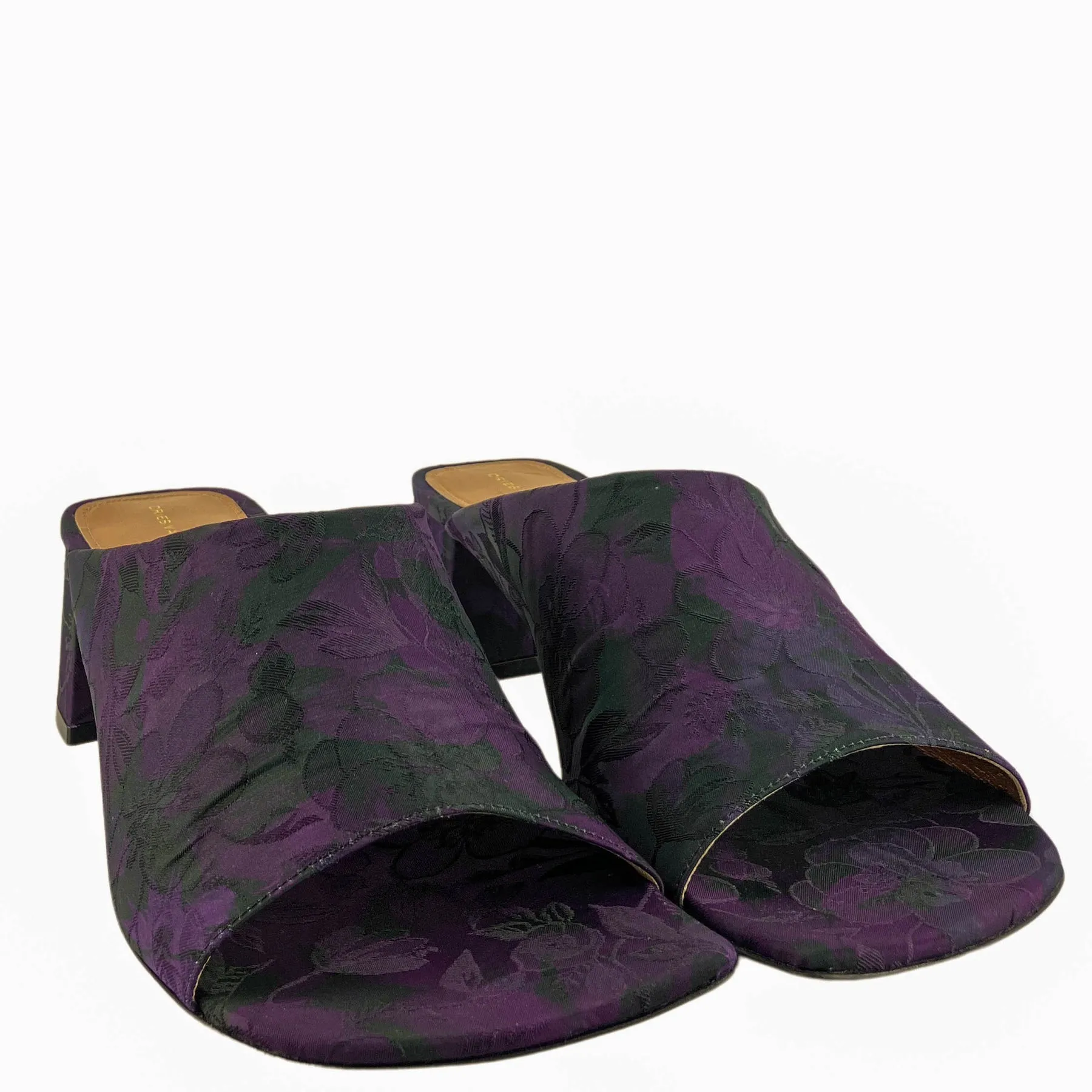 Dries Van Noten Patterned Mules in Dark Purple