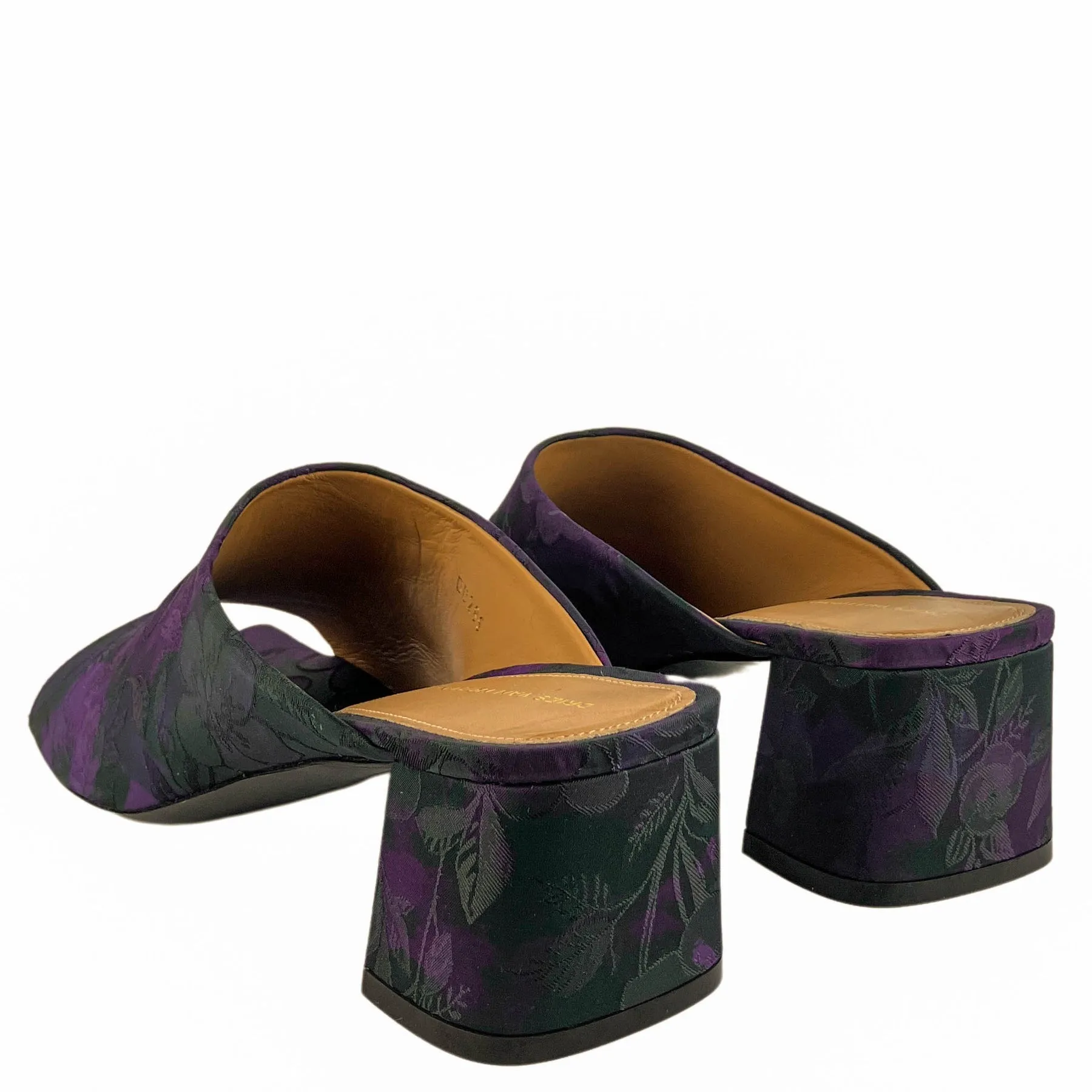 Dries Van Noten Patterned Mules in Dark Purple