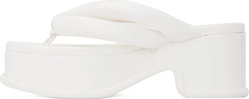 Dries Van Noten White Platform Heeled Sandals